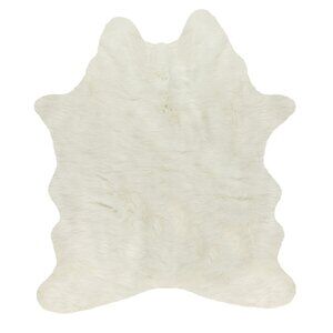 Luxe Home Decor Classic Faux Hide Rug | 1-Piece | Off-white | 5.25'x7.5'